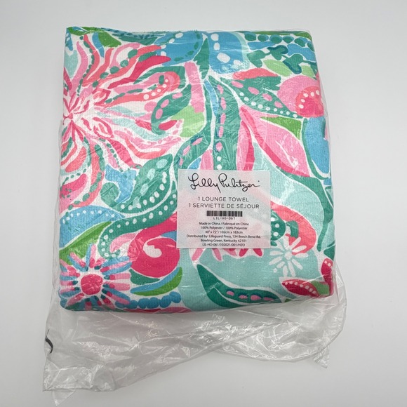 Lilly Pulitzer Lounge Towel Pink Blue Green Floral Paisley LIL-HO-061 40x72 NEW - Picture 6 of 16